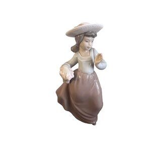 Nao By Lladro Porcelain Figurine Out For A Stroll Collectible Vintage Ceramic